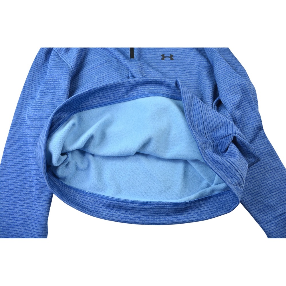 Under Armour Golf Storm Mens 3XL Blue Striped Quarter Zip Fleece Pullover - Picture 2 of 9